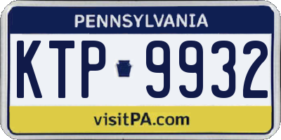 PA license plate KTP9932