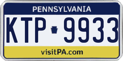 PA license plate KTP9933