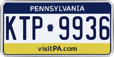 PA license plate KTP9936