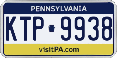 PA license plate KTP9938