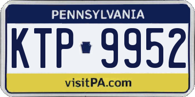 PA license plate KTP9952