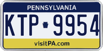 PA license plate KTP9954