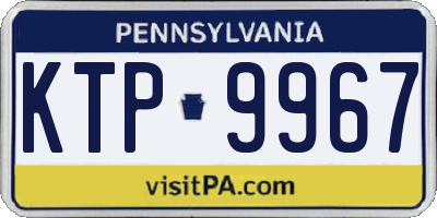 PA license plate KTP9967