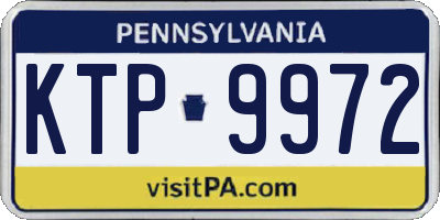 PA license plate KTP9972