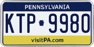PA license plate KTP9980