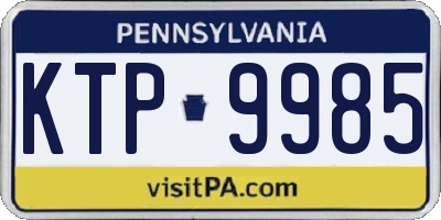 PA license plate KTP9985