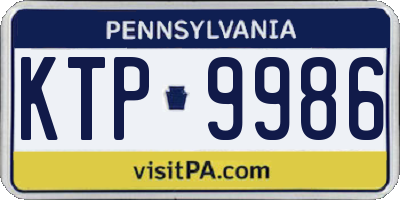 PA license plate KTP9986
