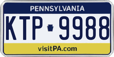 PA license plate KTP9988
