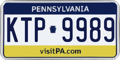 PA license plate KTP9989