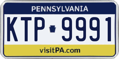 PA license plate KTP9991