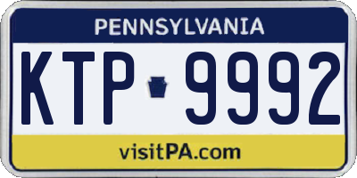 PA license plate KTP9992