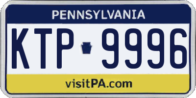 PA license plate KTP9996