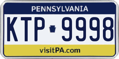 PA license plate KTP9998