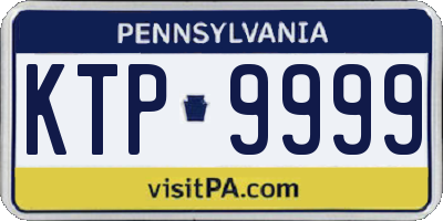 PA license plate KTP9999