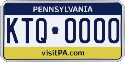PA license plate KTQ0000