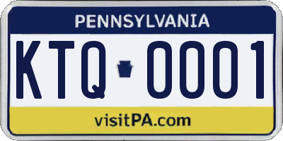 PA license plate KTQ0001