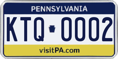 PA license plate KTQ0002