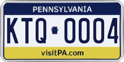PA license plate KTQ0004