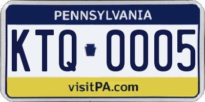 PA license plate KTQ0005