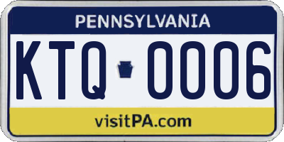 PA license plate KTQ0006