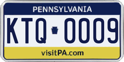 PA license plate KTQ0009