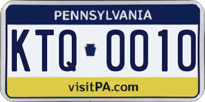 PA license plate KTQ0010