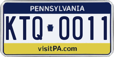 PA license plate KTQ0011
