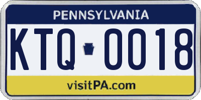 PA license plate KTQ0018
