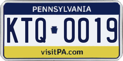PA license plate KTQ0019