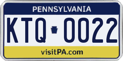 PA license plate KTQ0022