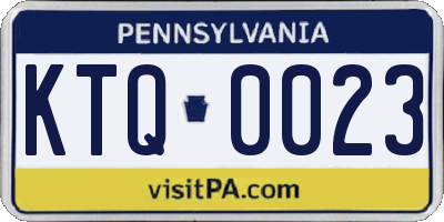 PA license plate KTQ0023
