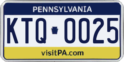 PA license plate KTQ0025