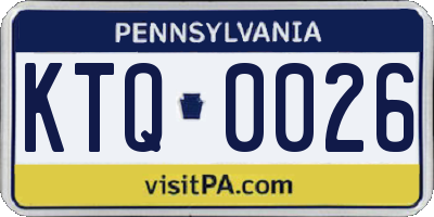 PA license plate KTQ0026