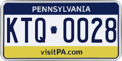 PA license plate KTQ0028