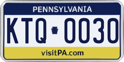 PA license plate KTQ0030