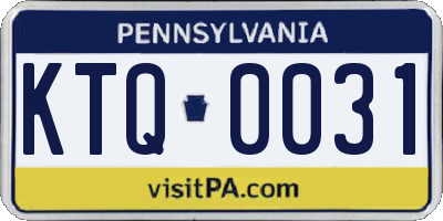 PA license plate KTQ0031
