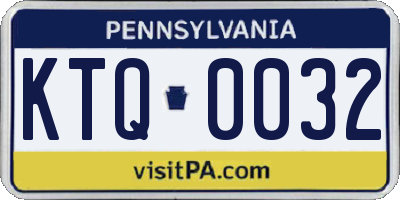 PA license plate KTQ0032