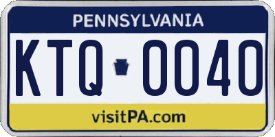 PA license plate KTQ0040