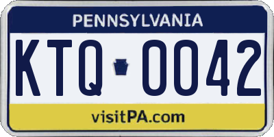 PA license plate KTQ0042