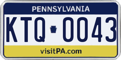 PA license plate KTQ0043