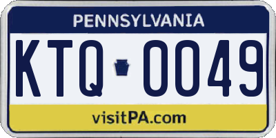 PA license plate KTQ0049