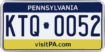PA license plate KTQ0052