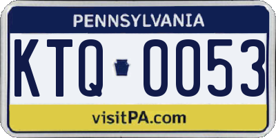 PA license plate KTQ0053
