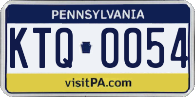 PA license plate KTQ0054