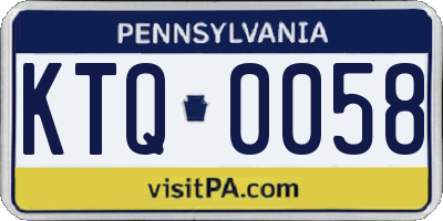 PA license plate KTQ0058