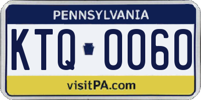 PA license plate KTQ0060