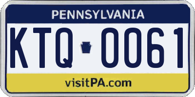 PA license plate KTQ0061