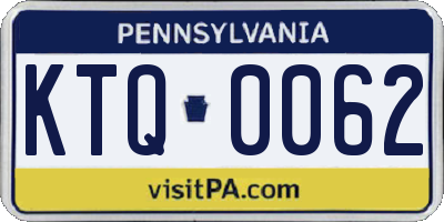 PA license plate KTQ0062