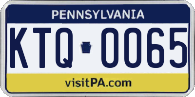 PA license plate KTQ0065