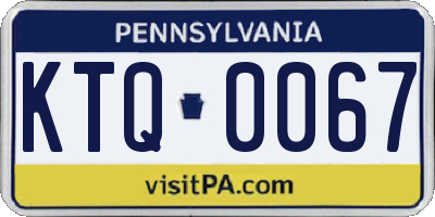 PA license plate KTQ0067